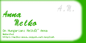 anna melko business card